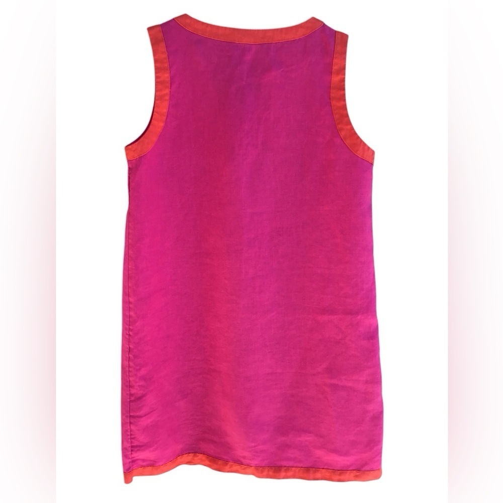 Sigrid Olsen Women's 100% Linen Sleeveless Dress Sz M Pink Beachy Versatile - Picture 2 of 5